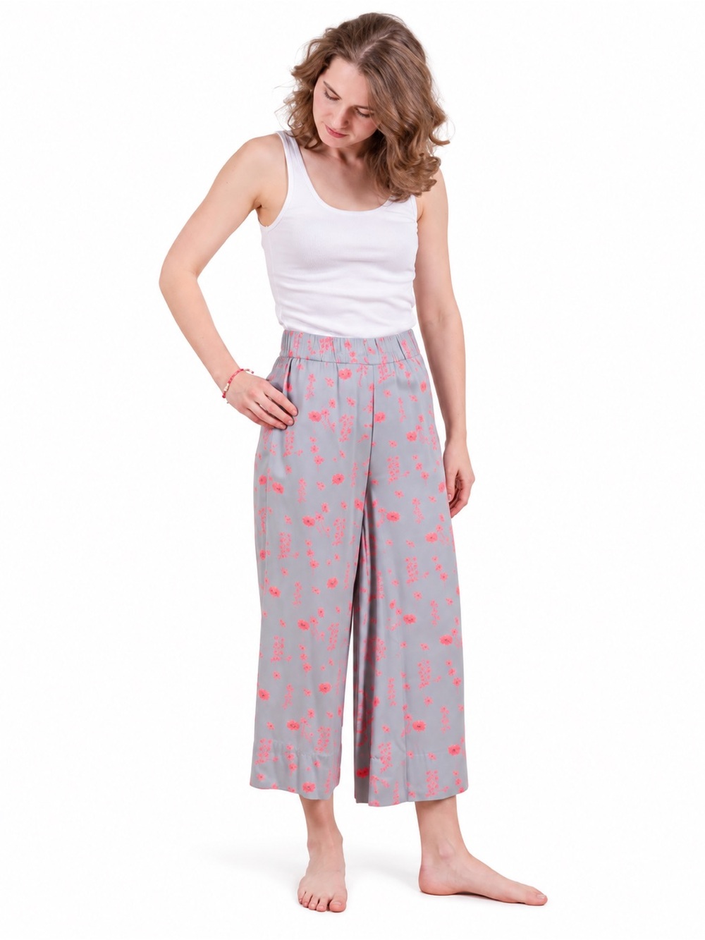 Mata Traders Womens Cropped Rosie Pant Causal Loungewear Summery XS GRAY